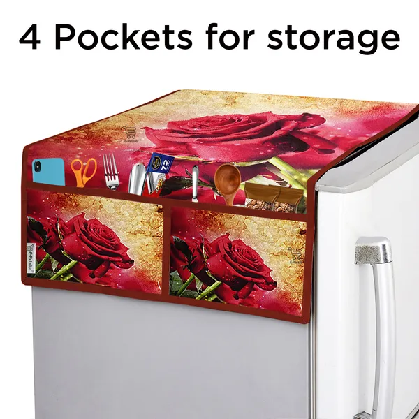 3-Layered_Refrigerator/Fridge_Top_Cover_With_4_Utility_Pockets_(Material-Jute,_Color-Red,_Size-39x21_Inches)