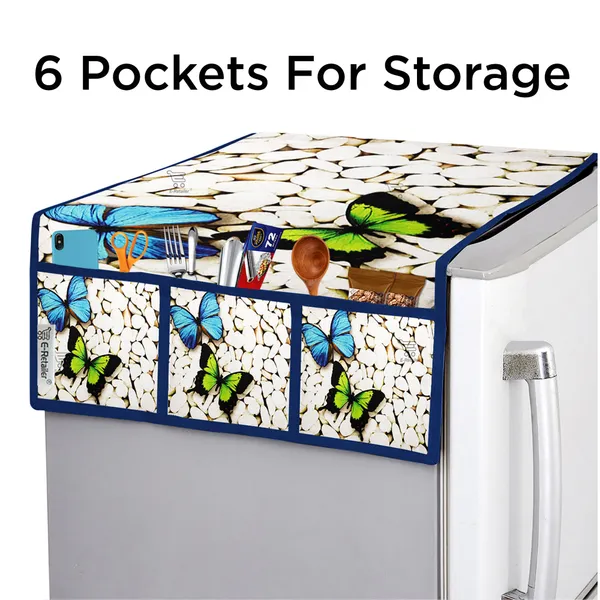 3-Layered_Refrigerator/Fridge_Top_Cover_With_6_Utility_Pockets_(Material-Jute,_Color-Blue,_Size-39x21_Inches)
