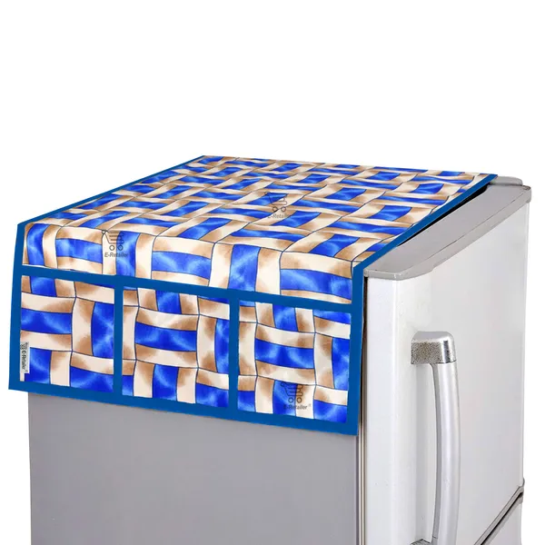 3-Layered_Refrigerator/Fridge_Top_Cover_With_6_Utility_Pockets_(Material-Polyester,_Color-Blue,_Size-39x21_Inches)