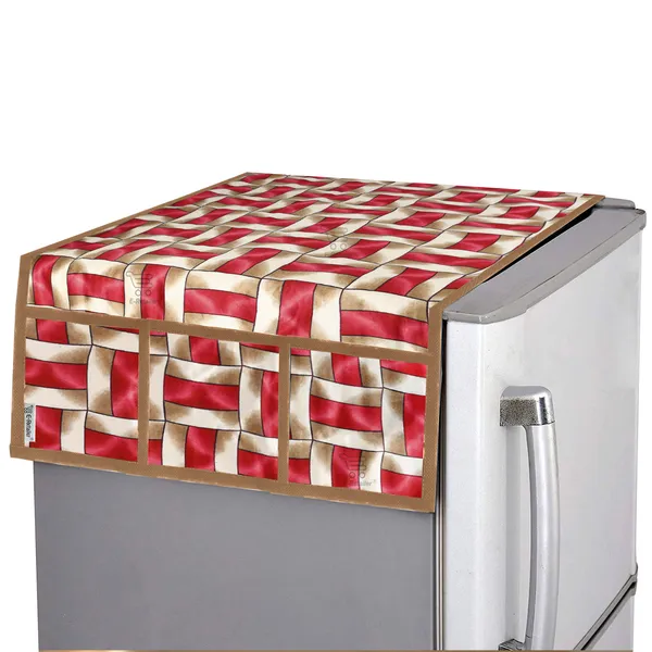 3-Layered_Refrigerator/Fridge_Top_Cover_With_6_Utility_Pockets_(Material-Polyester,_Color-Red,_Size-39x21_Inches)