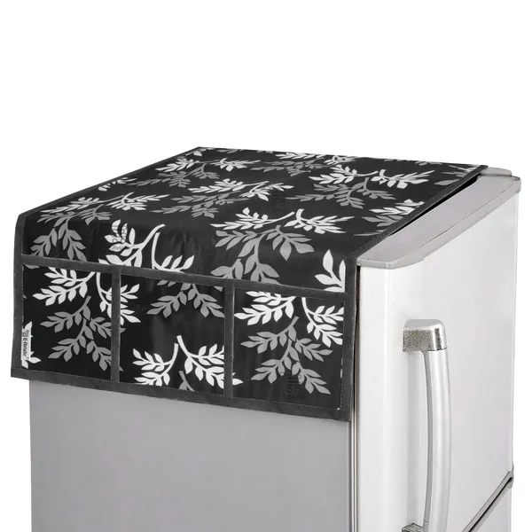 3-Layered_Refrigerator/Fridge_Top_Cover_With_6_Utility_Pockets_(Material-Polyester,_Color-Black,_Size-39x21_Inches)