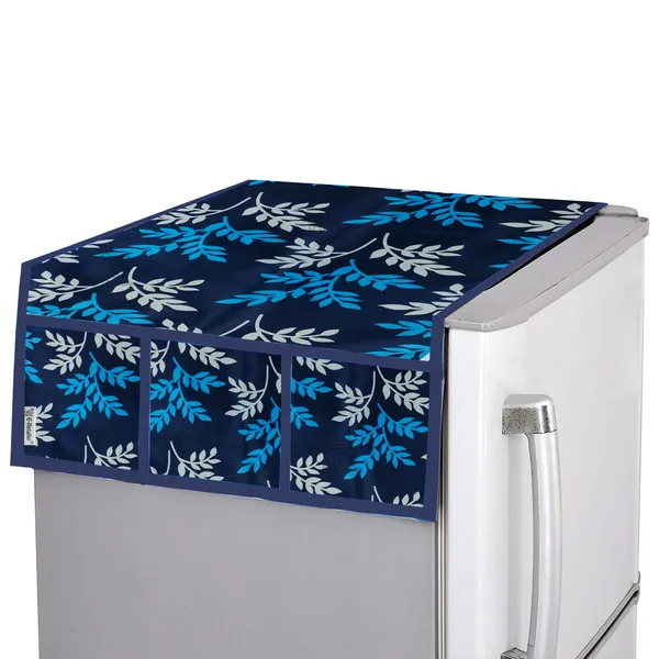 3-Layered_Refrigerator/Fridge_Top_Cover_With_6_Utility_Pockets_(Material-Polyester,_Color-Blue,_Size-39x21_Inches)
