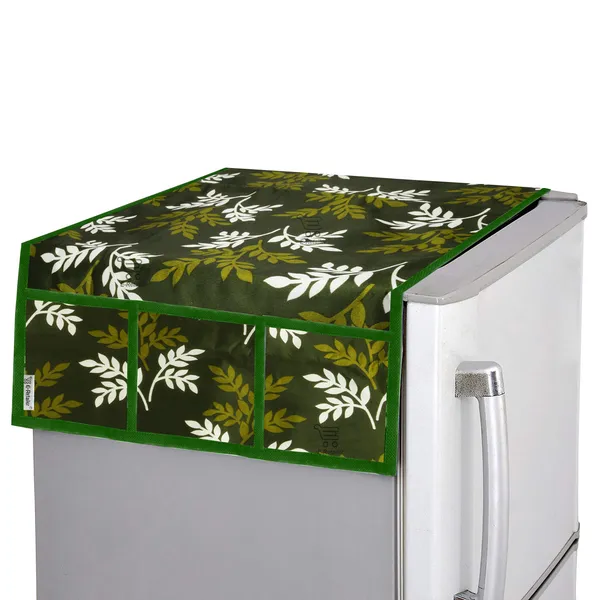 3-Layered_Refrigerator/Fridge_Top_Cover_With_6_Utility_Pockets_(Material-Polyester,_Color-Green,_Size-39x21_Inches)