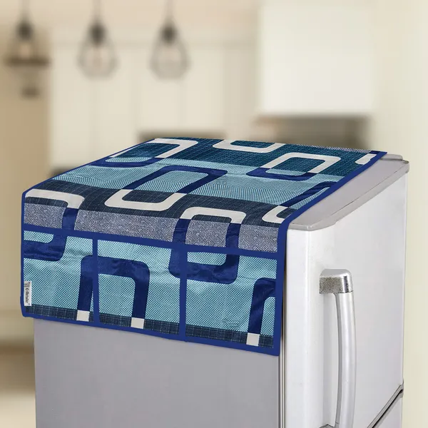 6_Pcs_Of_Cover_Appliances_Cover_Combo_Set_of_(1_Pc._Fridge_Top_Cover_+_2_Pcs._Fridge_Handle_Cover_+_1_Pc._Microwave_Oven_Cover_+_6_Pcs._Fridge_Mat_+_1_Pc._Wall_Hanging_Storage_Organizer)