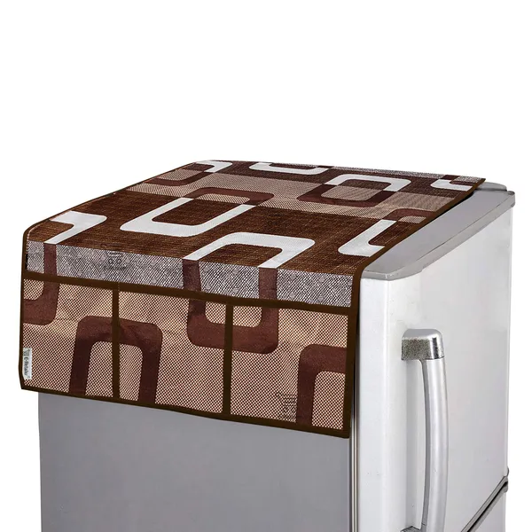 3-Layered_Refrigerator/Fridge_Top_Cover_With_6_Utility_Pockets_(Material-Polyester,_Color-Brown,_Size-39x21_Inches)