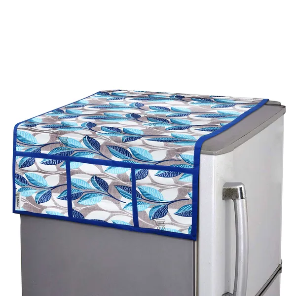 3-Layered_Refrigerator/Fridge_Top_Cover_With_6_Utility_Pockets_(Material-Polyester,_Color-Blue,_Size-39x21_Inches)