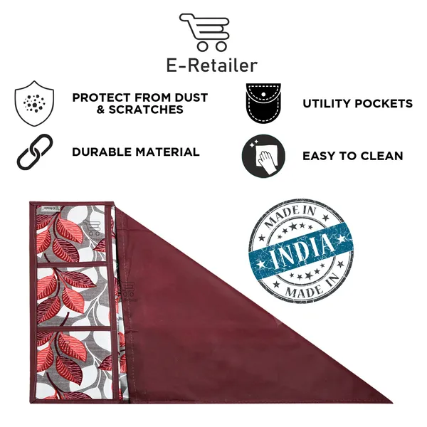 3-Layered_Refrigerator/Fridge_Top_Cover_With_6_Utility_Pockets_(Material-Polyester,_Color-Pink,_Size-39x21_Inches)