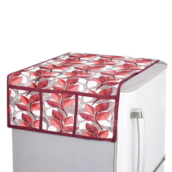 3-Layered_Refrigerator/Fridge_Top_Cover_With_6_Utility_Pockets_(Material-Polyester,_Color-Pink,_Size-39x21_Inches)