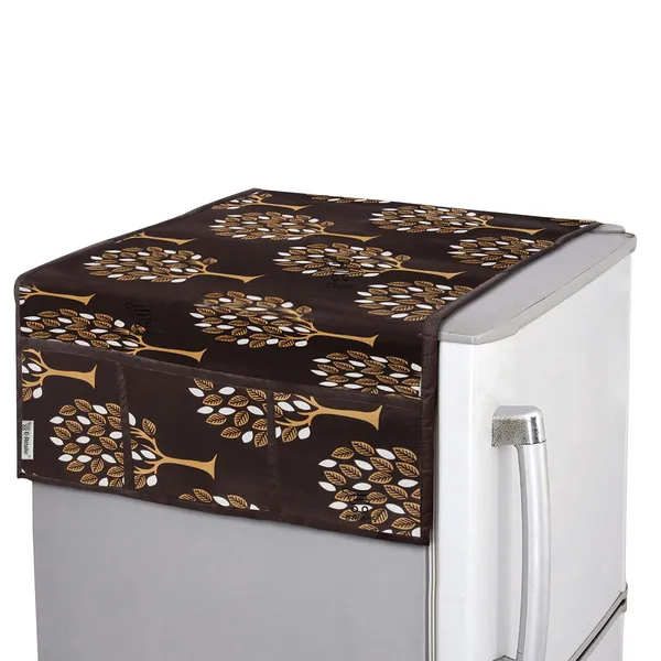3-Layered_Refrigerator/Fridge_Top_Cover_With_6_Utility_Pockets_(Material-Polyester,_Color-Brown,_Size-39x21_Inches)