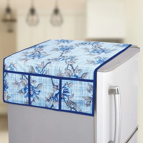 3-Layered_Refrigerator/Fridge_Top_Cover_With_6_Utility_Pockets_(Material-Polyester,_Color-Blue,_Size-39x21_Inches)