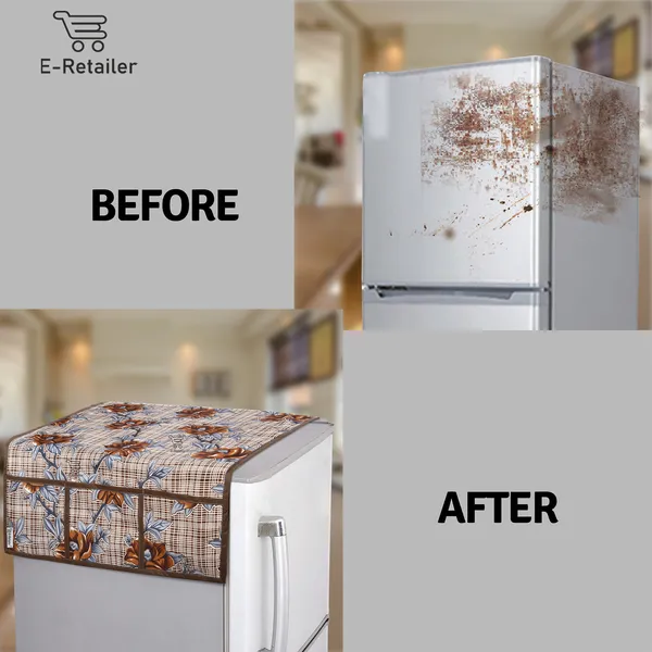 3-Layered_Refrigerator/Fridge_Top_Cover_With_6_Utility_Pockets_(Material-Polyester,_Color-Brown,_Size-39x21_Inches)