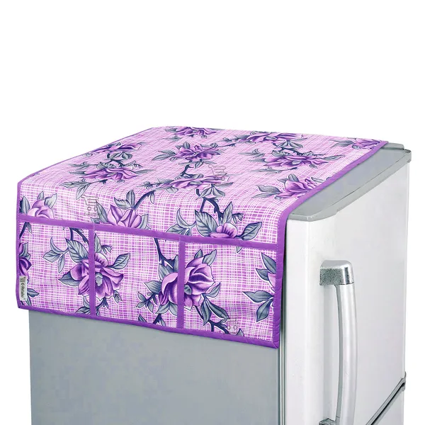 3-Layered_Refrigerator/Fridge_Top_Cover_With_6_Utility_Pockets_(Material-Polyester,_Color-Purple,_Size-39x21_Inches)