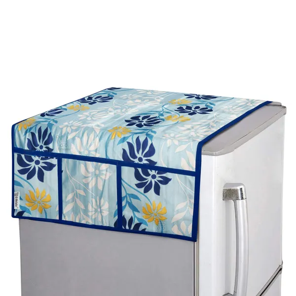 3-Layered_Refrigerator/Fridge_Top_Cover_With_6_Utility_Pockets_(Material-Polyester,_Color-Blue,_Size-39x21_Inches)