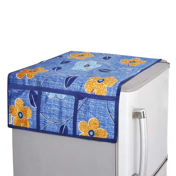 3-Layered_Refrigerator/Fridge_Top_Cover_With_6_Utility_Pockets_(Material-Polyester,_Color-Blue,_Size-39x21_Inches)