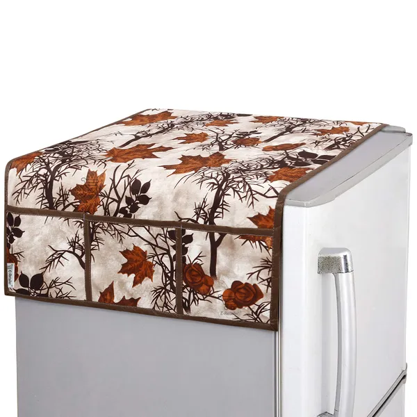 3-Layered_Refrigerator/Fridge_Top_Cover_With_6_Utility_Pockets_(Material-Polyester,_Color-Brown,_Size-39x21_Inches)