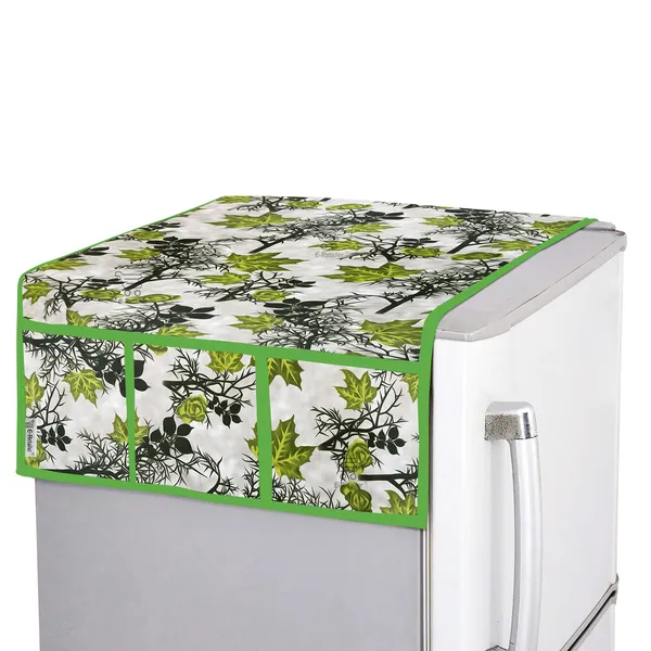 3-Layered_Refrigerator/Fridge_Top_Cover_With_6_Utility_Pockets_(Material-Polyester,_Color-Green,_Size-39x21_Inches)