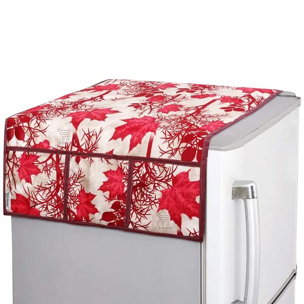 3-Layered_Refrigerator/Fridge_Top_Cover_With_6_Utility_Pockets_(Material-Polyester,_Color-Red,_Size-39x21_Inches)