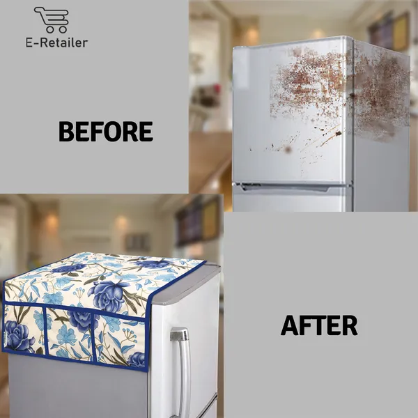 3-Layered_Refrigerator/Fridge_Top_Cover_With_6_Utility_Pockets_(Material-Polyester,_Color-Blue,_Size-39x21_Inches)