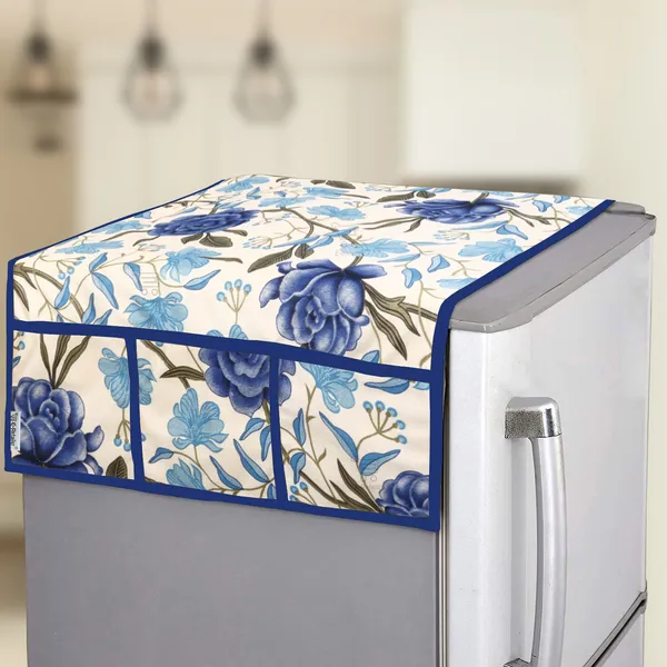3-Layered_Refrigerator/Fridge_Top_Cover_With_6_Utility_Pockets_(Material-Polyester,_Color-Blue,_Size-39x21_Inches)