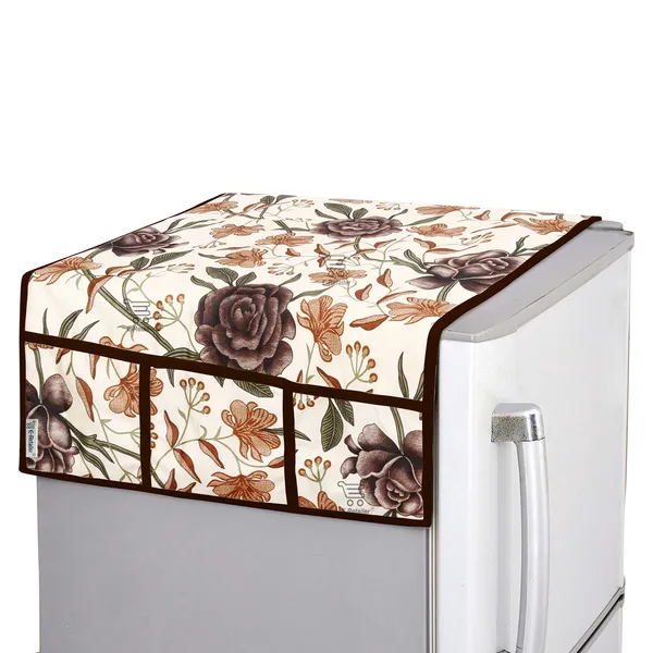 3-Layered_Refrigerator/Fridge_Top_Cover_With_6_Utility_Pockets_(Material-Polyester,_Color-Brown,_Size-39x21_Inches)