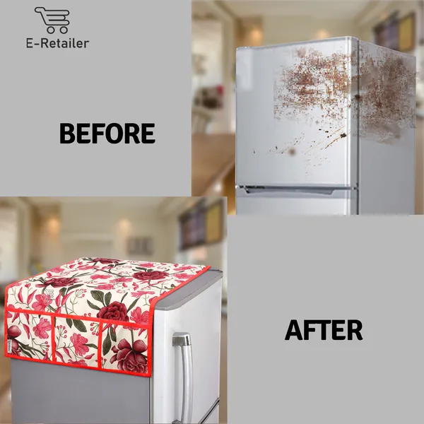 3-Layered_Refrigerator/Fridge_Top_Cover_With_6_Utility_Pockets_(Material-Polyester,_Color-Red,_Size-39x21_Inches)