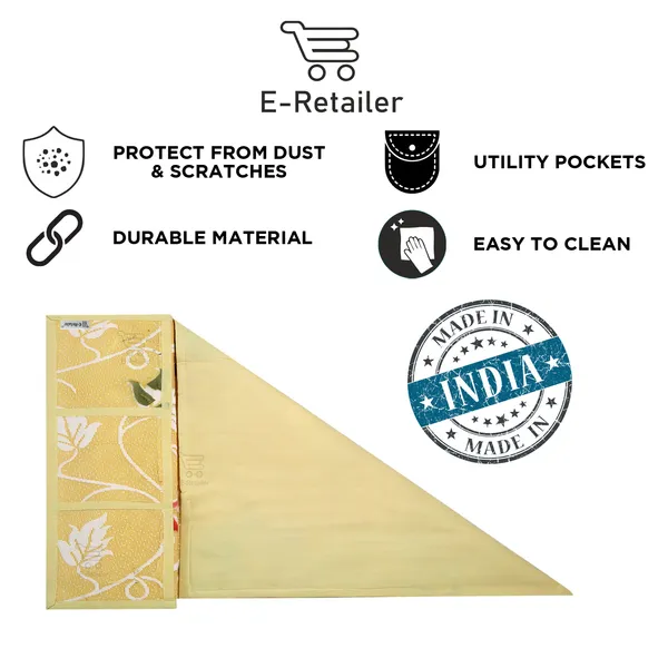 _3-Layered_Refrigerator/Fridge_Top_Cover_With_6_Utility_Pockets_(Material-Net,_Color-Golden,_Size-39x21_Inches)