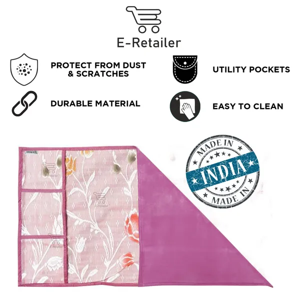 _3-Layered_Refrigerator/Fridge_Top_Cover_With_6_Utility_Pockets_(Material-Net,_Color-Pink,_Size-39x21_Inches)