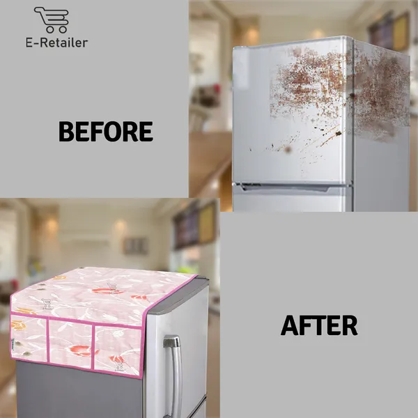 _3-Layered_Refrigerator/Fridge_Top_Cover_With_6_Utility_Pockets_(Material-Net,_Color-Pink,_Size-39x21_Inches)