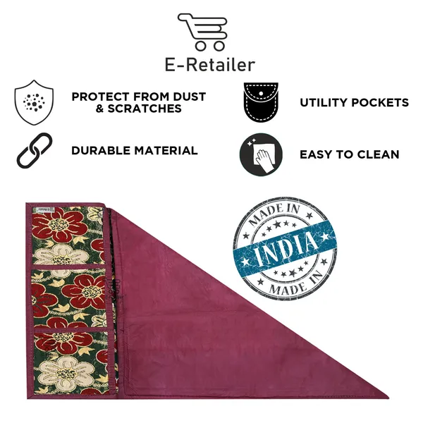 6_Pcs_Of_Cover_Multipurpose_Mats/Fridge_Mats/Refrigerator_Drawer_Mats_(Material-PP,_Color-Red,_Size-17.5X11.5_Inches)