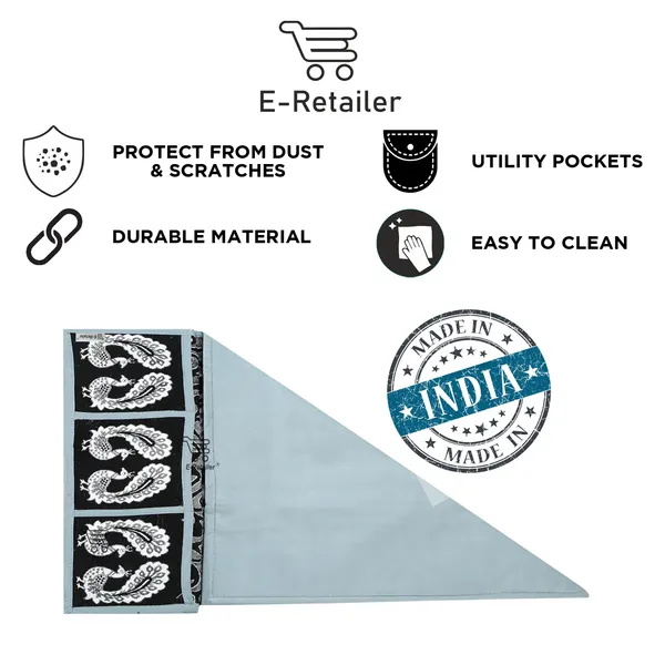 3-Layered_Refrigerator/Fridge_Top_Cover_With_6_Utility_Pockets_(Material-Jacquard,_Color-Black,_Size-39x21_Inches)