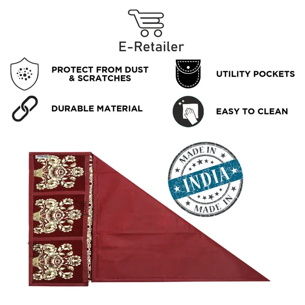 3-Layered_Refrigerator/Fridge_Top_Cover_With_6_Utility_Pockets_(Material-Jacquard,_Color-Maroon,_Size-39x21_Inches)