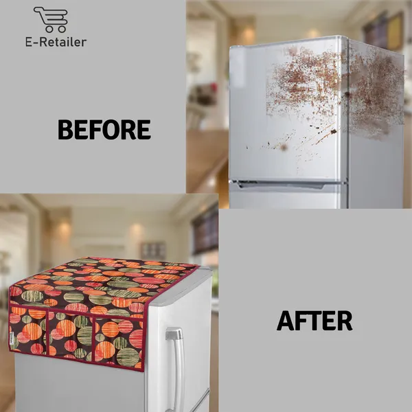 6_Pcs_Of_Cover_Appliance_Cover_Combo_Set_of_(1_Pc._Fridge_Top_Cover_+_1_Pc._Fridge_Handle_Cover_+_6_Pcs._Fridge_Mat)