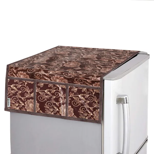 3-Layered_Refrigerator/Fridge_Top_Cover_With_6_Utility_Pockets_(Material-PVC,_Color-Brown,_Size-39x21_Inches)
