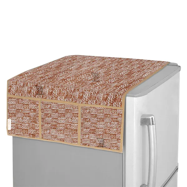 3-Layered_Refrigerator/Fridge_Top_Cover_With_6_Utility_Pockets_(Material-PVC,_Color-Brown,_Size-39x21_Inches)