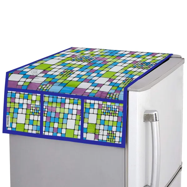 3-Layered_Refrigerator/Fridge_Top_Cover_With_6_Utility_Pockets_(Material-PVC,_Color-Green,_Size-39x21_Inches)