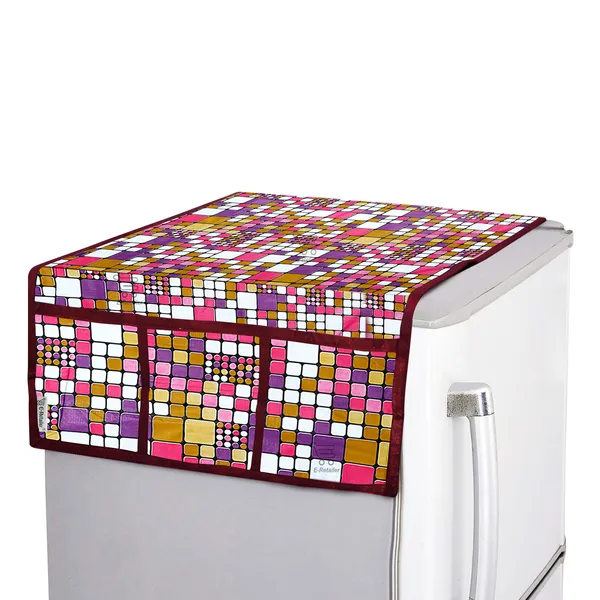 3-Layered_Refrigerator/Fridge_Top_Cover_With_6_Utility_Pockets_(Material-PVC,_Color-Pink,_Size-39x21_Inches)