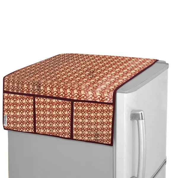 3-Layered_Refrigerator/Fridge_Top_Cover_With_6_Utility_Pockets_(Material-PVC,_Color-Brown,_Size-39x21_Inches)