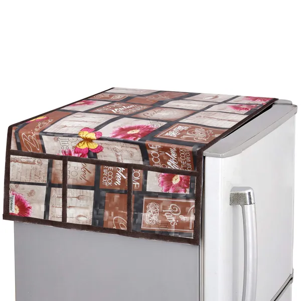 6_Pcs_Of_Cover_Appliance_Cover_Combo_Set_of_(1_Pc._Fridge_Top_Cover_+_2_Pcs._Fridge_Handle_Cover_+_6_Pcs._Fridge_Mat)