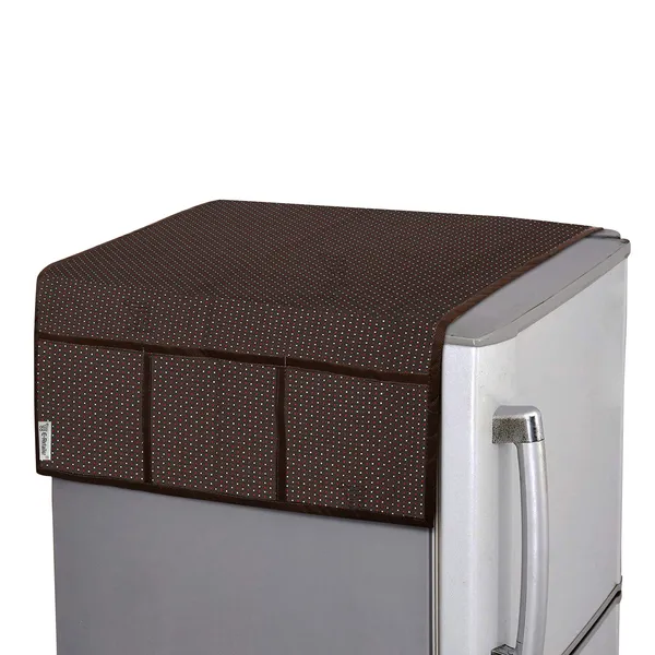 3-Layered_Refrigerator/Fridge_Top_Cover_With_6_Utility_Pockets_(Material-Polyester,_Color-Brown,_Size-39x21_Inches)