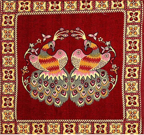 Refrigerator/Fridge_Top_Cover_With_6_Utility_Pockets_(Material-Jacquard,_Color-Red,_Size-39x21_Inches)