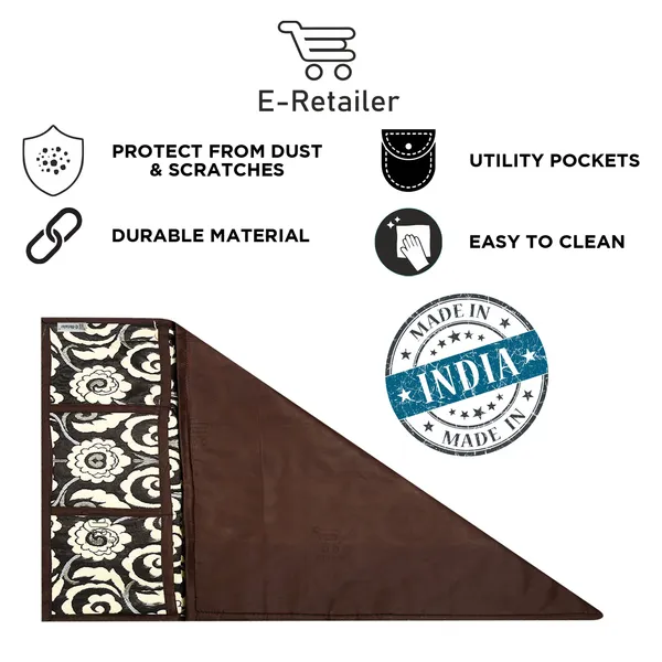 3-Layered_Refrigerator/Fridge_Top_Cover_With_6_Utility_Pockets_(Material-Quilted,_Color-Brown,_Size-39x21_Inches)