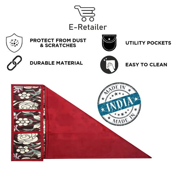 3-Layered_Refrigerator/Fridge_Top_Cover_With_6_Utility_Pockets_(Material-Quilted,_Color-Maroon,_Size-39x21_Inches)