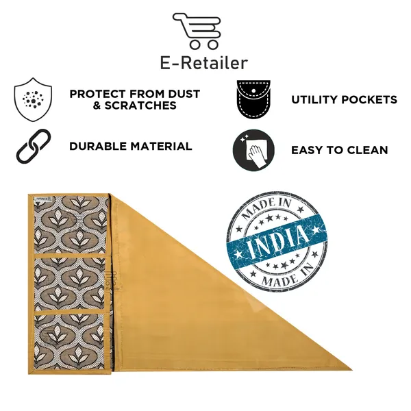 3-Layered_Refrigerator/Fridge_Top_Cover_With_6_Utility_Pockets_(Material-Polyester,_Color-Golden,_Size-39x21_Inches)