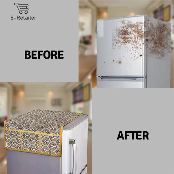 3-Layered_Refrigerator/Fridge_Top_Cover_With_6_Utility_Pockets_(Material-Polyester,_Color-Golden,_Size-39x21_Inches)