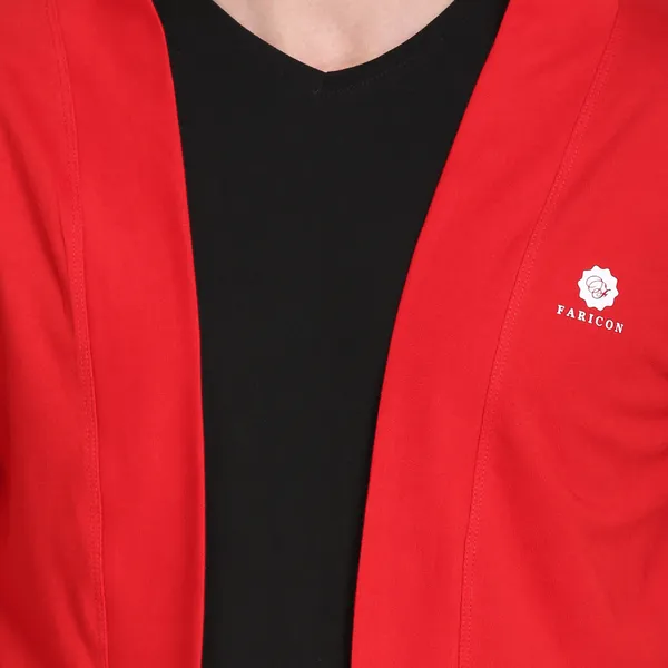 Red_Cotton_Blend_Solid_Shrug_For_Men