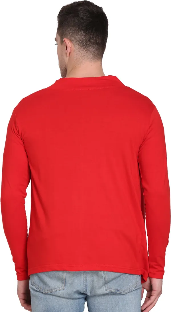 Red_Cotton_Blend_Solid_Shrug_For_Men