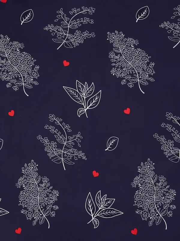 220TC_Navy_Floral_Elastic_Fitted_Single_Bed_100%_Cotton_Bedsheet_with_1_Pillow_Cover_(36X72_upto_6'_mattress)