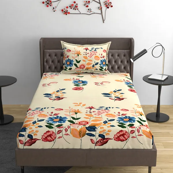 Fitted_Single_Bedsheet_(_90X60_Inch)_-_Luxury_Glace_Cotton_-_By_FibreTouch_-includes_One_Pillow_Covers
