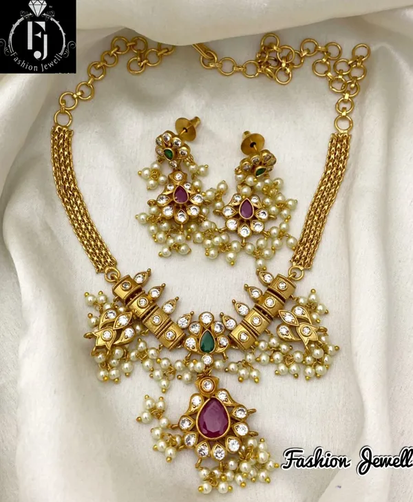 Trendy_look_Guttapusalu_Chain_style_Necklace_set