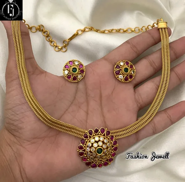 Latest_Kempu_Chain_style_Necklace_set